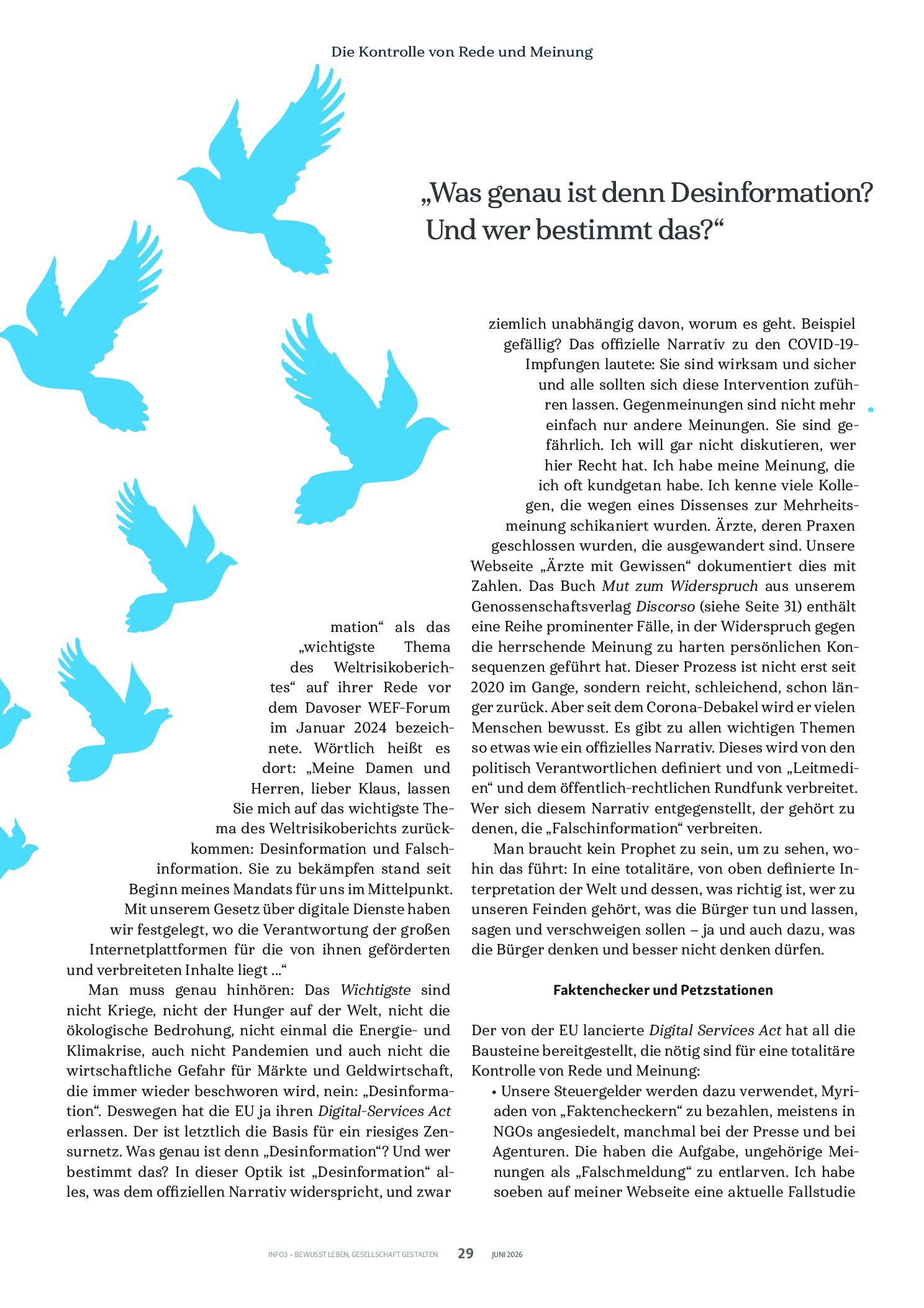 Vorschauseite 4: Die Gedanken sind frei. Wie lange noch?