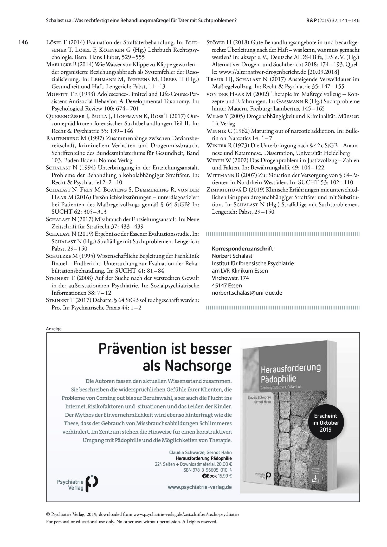 Vorschauseite 6: Was rechtfertigt eine Behandlungsmaßregel für Täter mit Suchtproblemen?