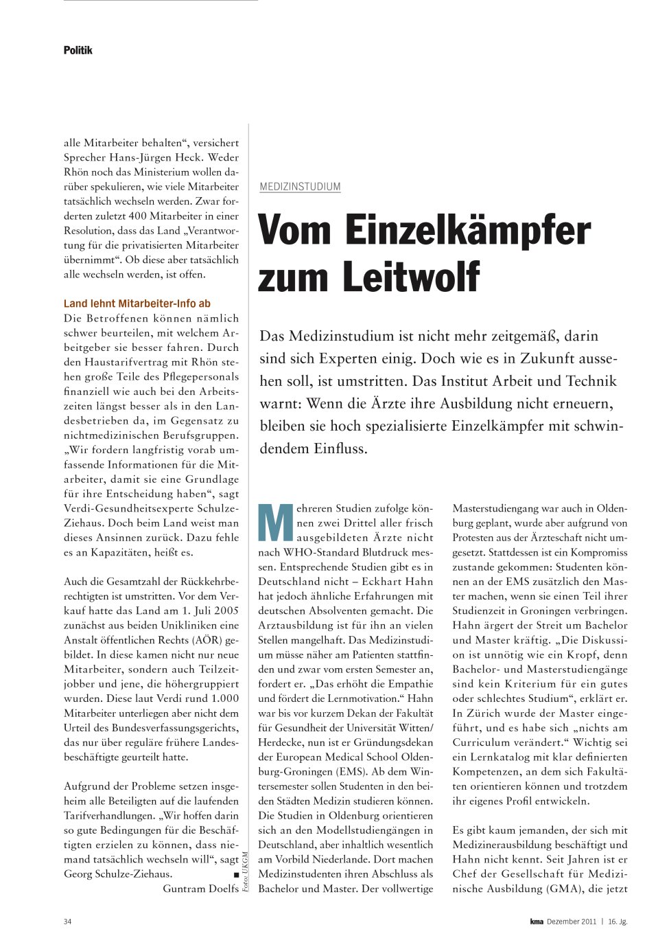 Vorschauseite 1: Vom Einzelkämpfer zum Leitwolf