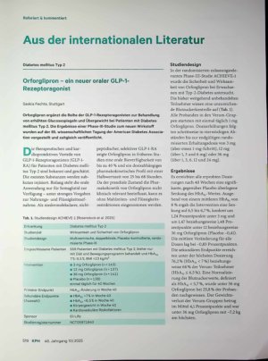Vorschauseite 1: Orforglipron - ein neuer oraler GLP-1- Rezeptoragonist