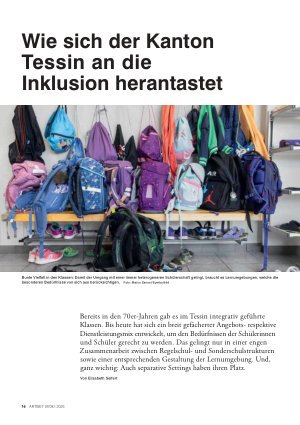 Vorschauseite 1: Wie sich der Kanton Tessin an die Inklusion herantastet