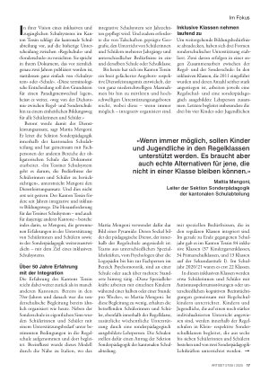 Vorschauseite 2: Wie sich der Kanton Tessin an die Inklusion herantastet