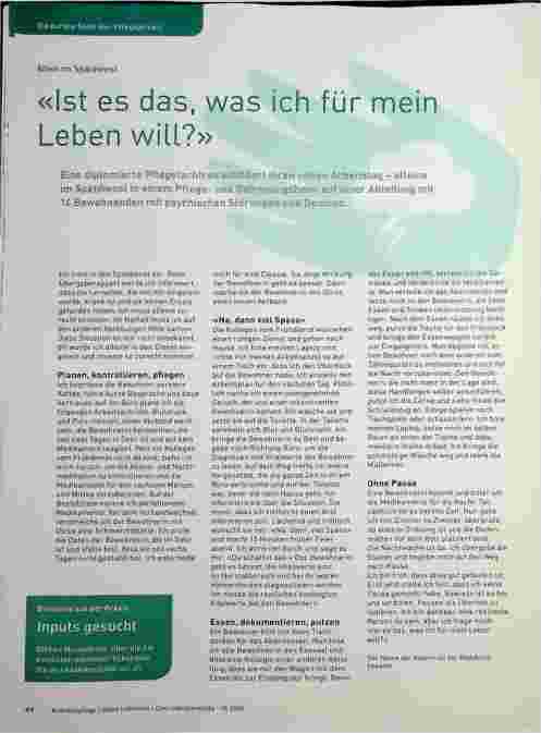 Vorschauseite 1: «Ist es das, was ich für mein Leben will? »