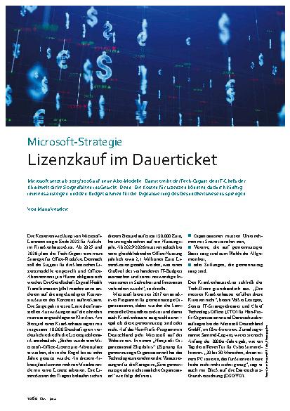 Vorschauseite 1: Microsoft-Strategie: Lizenzkauf im Dauerticket