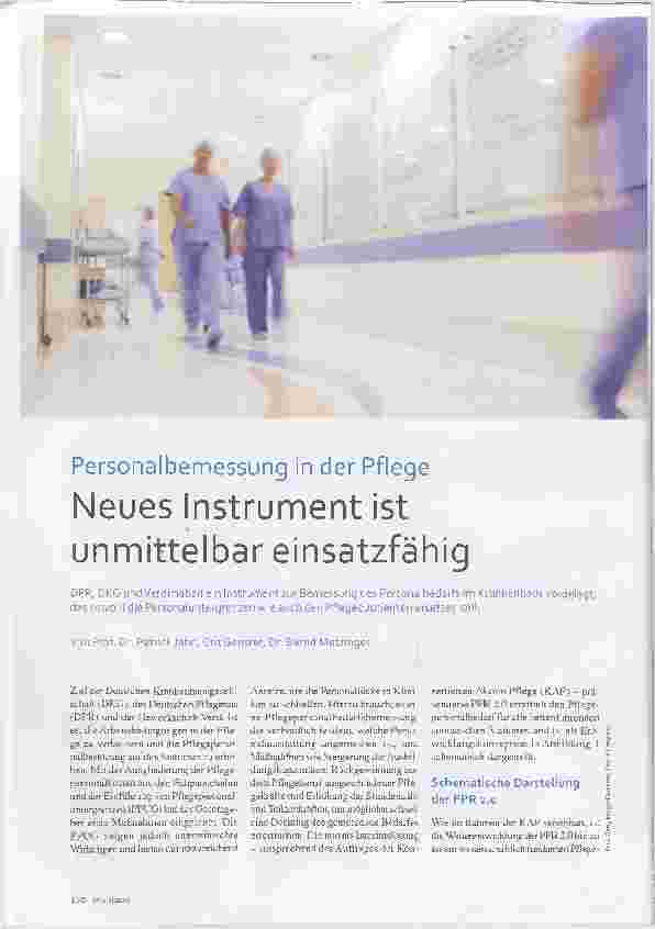 Vorschauseite 1: Personalbemessung in der Pflege: Neues Instrument ist unmittelbar einsatzfähig