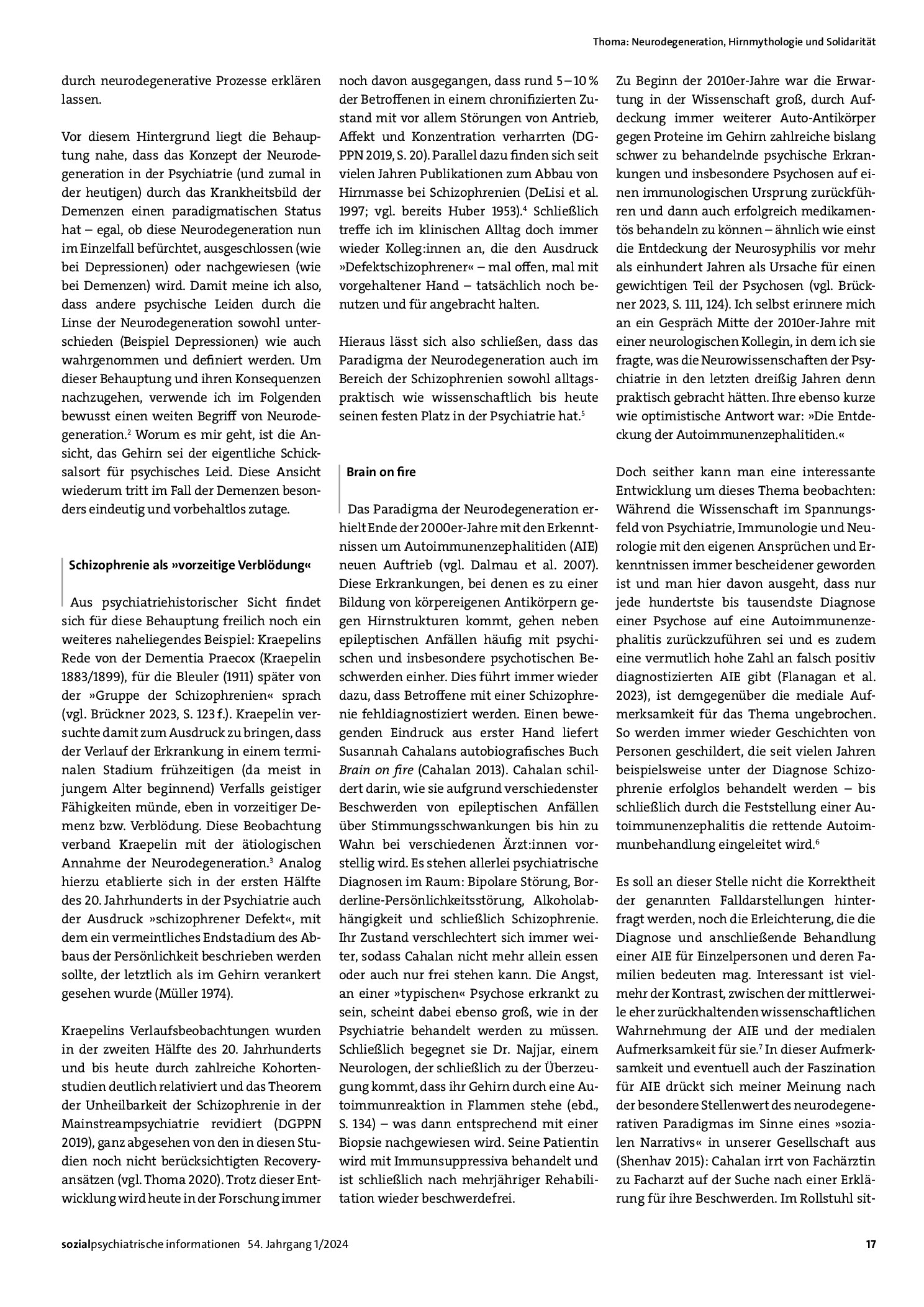 Vorschauseite 2: Neurodegeneration, Hirnmythologie und Solidarität