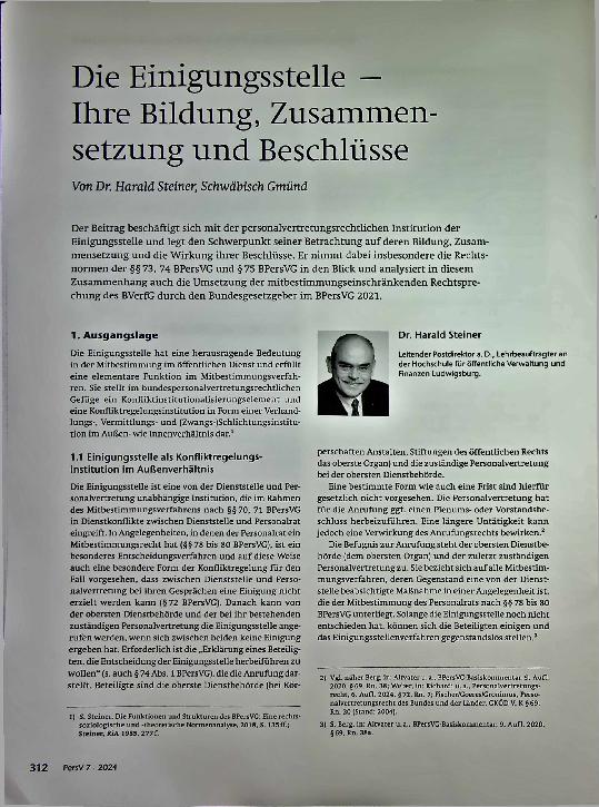 Vorschauseite 1: Die Einigungsstelle — Ihre Bildung, Zusammensetzung und Beschlüsse