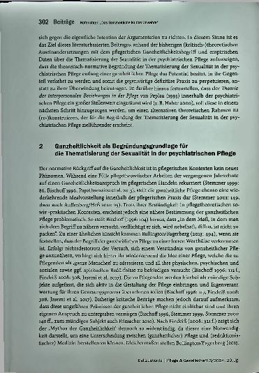 Vorschauseite 3: „Das Ganzheitliche ist das Unwahre“: Zur theoretisch-normativen Begründung der Thematisierung der Sexualität in der psychiatrischen Pflege