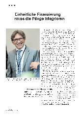 Vorschauseite 1: Einheitliche Finanzierung muss die Pflege integrieren.