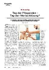 Vorschauseite 1: Tag der Pflegenden - Tag der Wertschätzung?