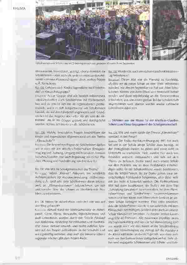 Vorschauseite 3: Erster Klimaschutztag an der Matthias-Claudius Gesamtschule*