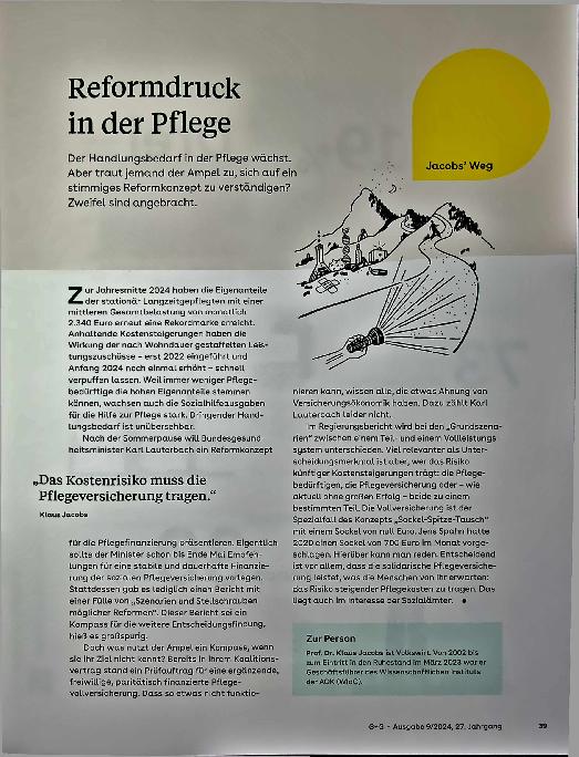 Vorschauseite 1: Reformdruck in der Pflege