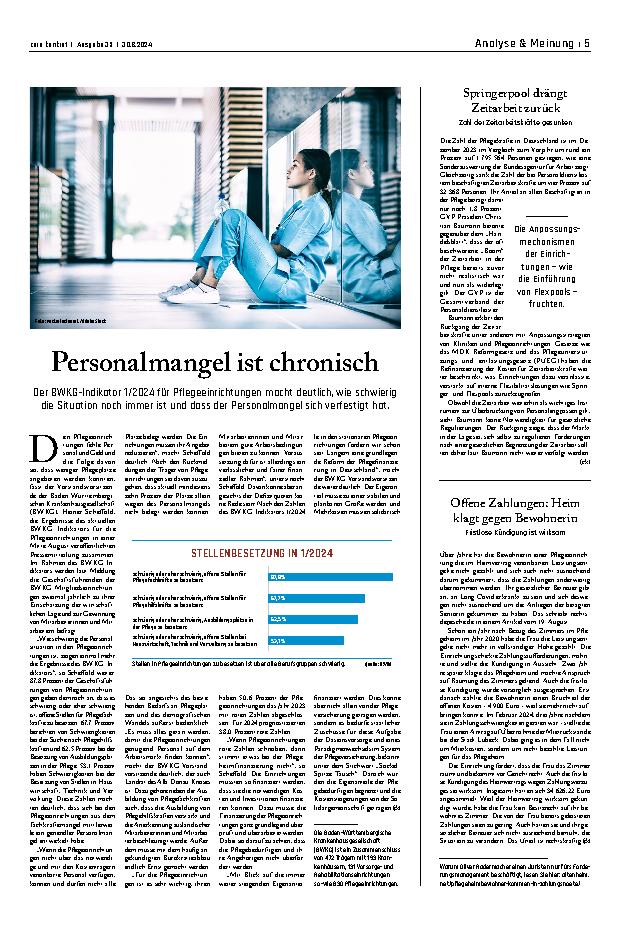 Vorschauseite 1: Personalmangel ist chronisch.