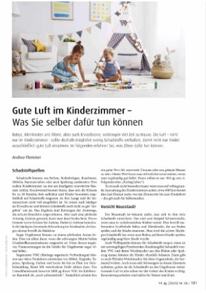 Vorschauseite 1: Gute Luft im Kinderzimmer - Was Sie selber dafür tun können