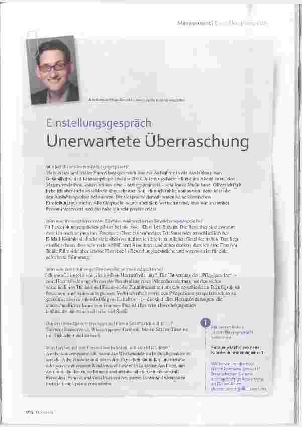 Vorschauseite 1: Einstellungsgespräch: Unerwartete Überraschung