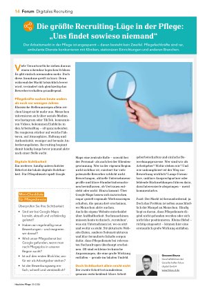 Vorschauseite 1: Die größte Recruiting-Lüge in der Pflege: „Uns findet sowieso niemand“