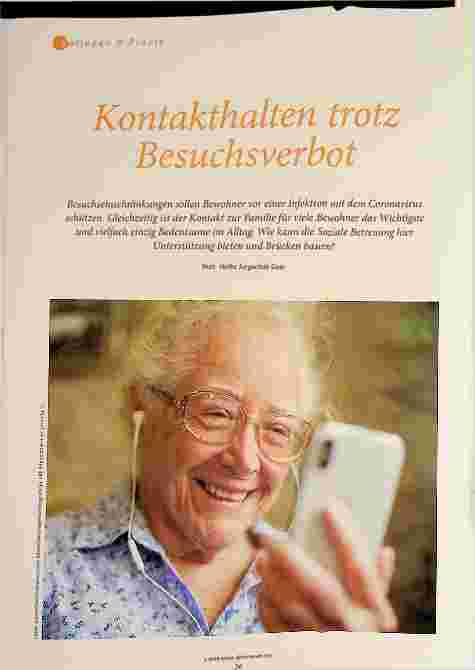 Vorschauseite 1: Kontakt halten trotz Besuchsverbot