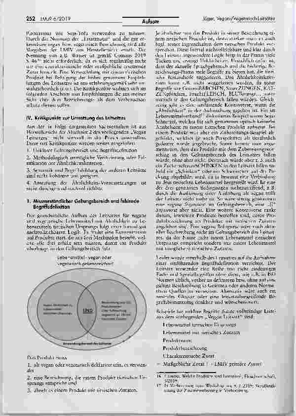 Vorschauseite 4: Kritische Betrachtung der Vegan-/Vegetarisch-Leitsätze aus Sicht der Hersteller