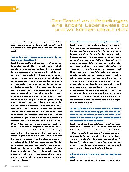 Vorschauseite 3: Wenn der Hunger da ist, werden Nackenschmerzen sekundär Physiotherapie mit Obdachlosen: Carmen Speck im Interview