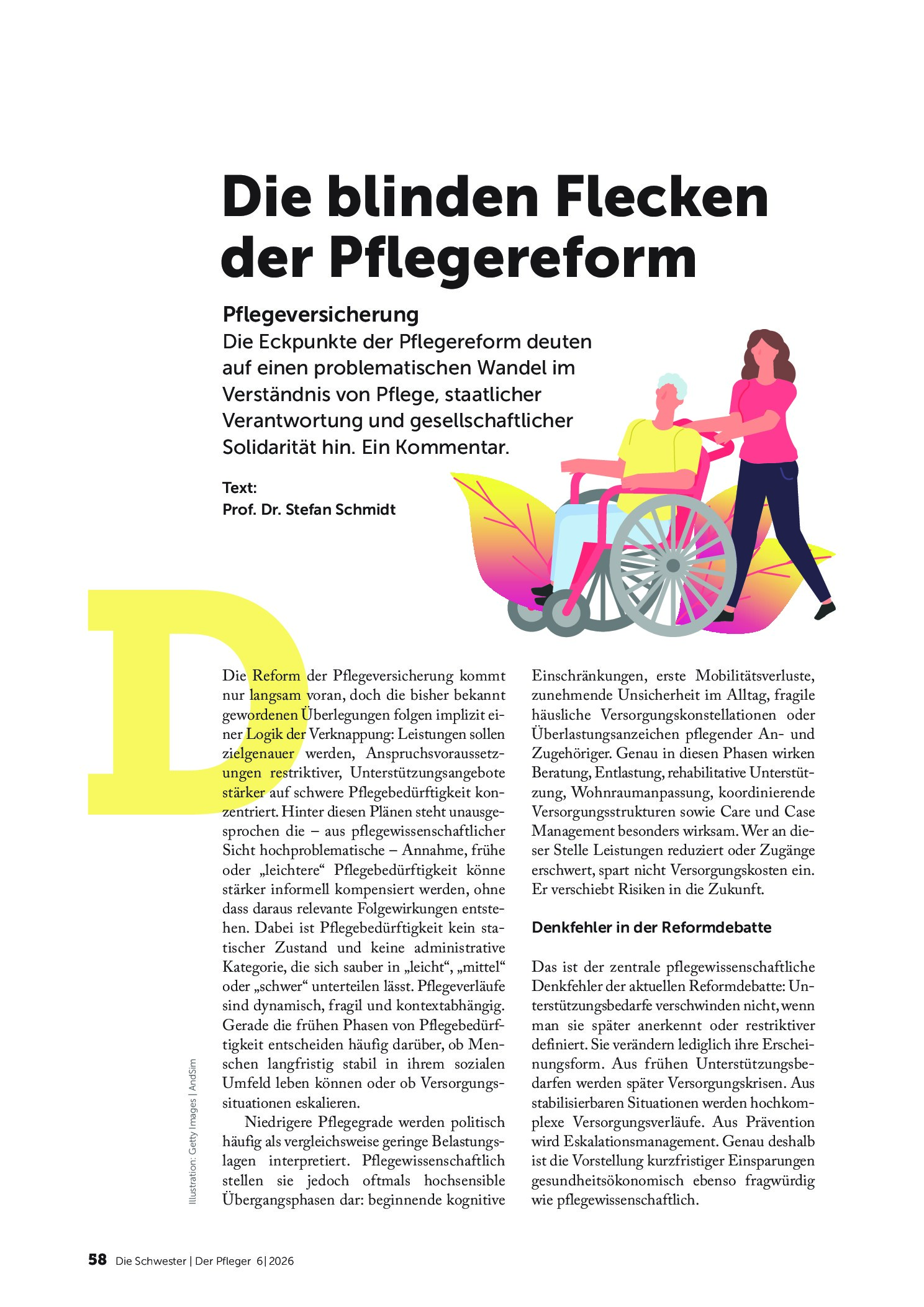 Vorschauseite 1: Die blinden Flecken der Pflegereform