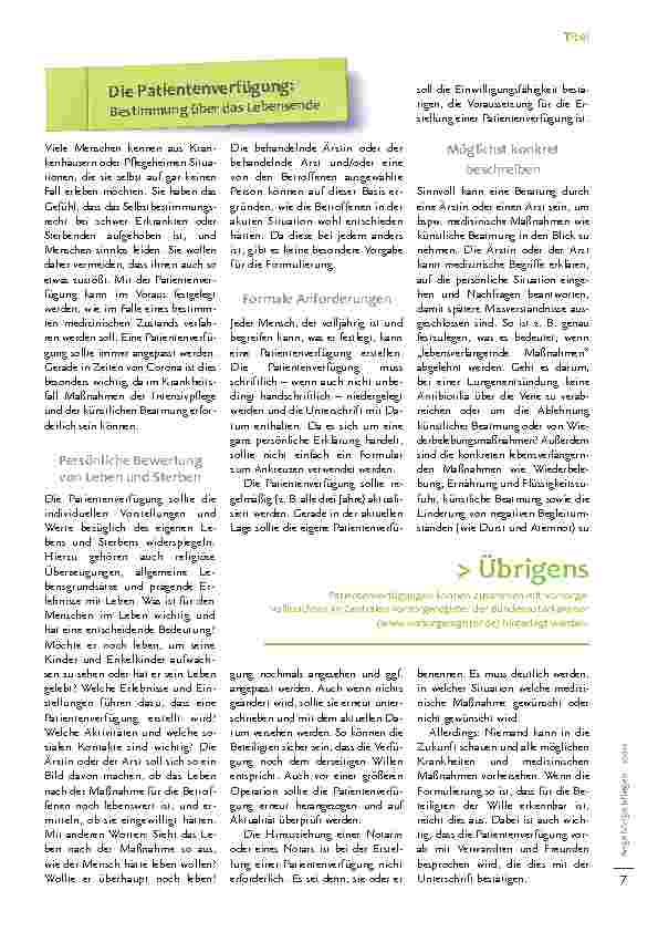 Vorschauseite 2: Patientenverfügung, Vorsorgevollmacht und Betreuungsverfügung - So sorgen Sie gut vor