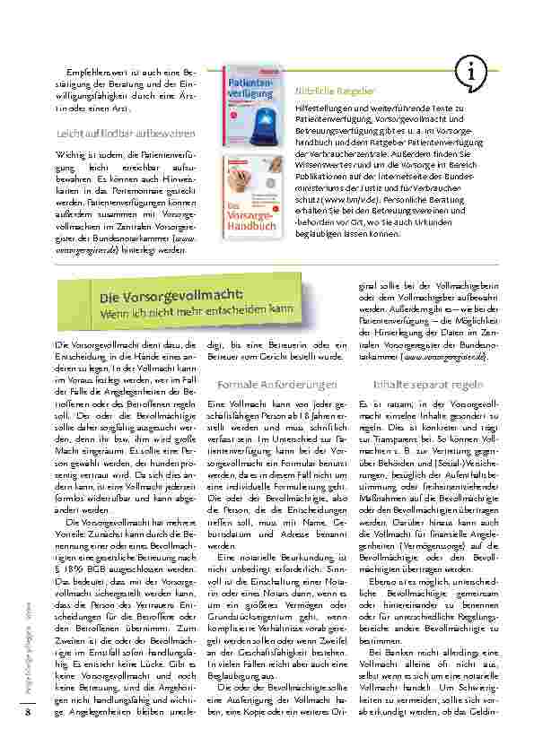 Vorschauseite 3: Patientenverfügung, Vorsorgevollmacht und Betreuungsverfügung - So sorgen Sie gut vor