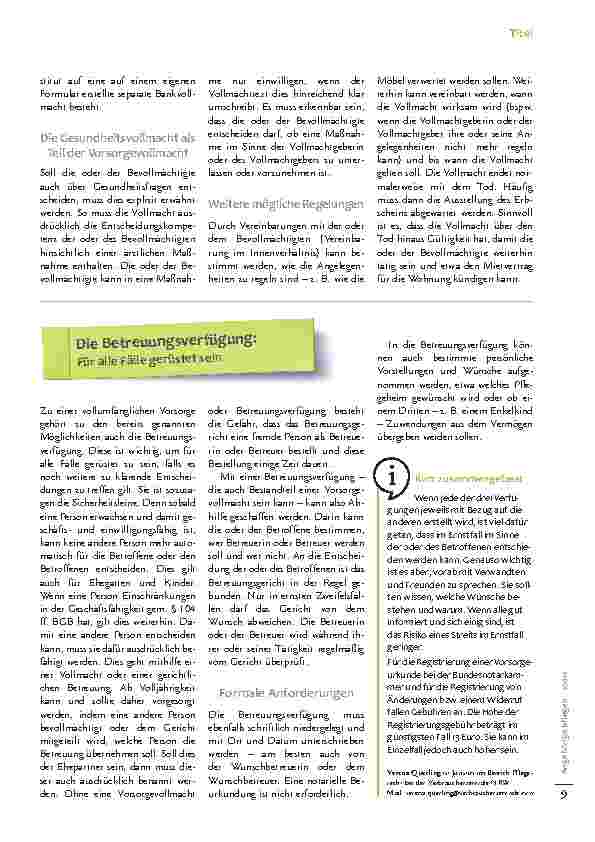 Vorschauseite 4: Patientenverfügung, Vorsorgevollmacht und Betreuungsverfügung - So sorgen Sie gut vor