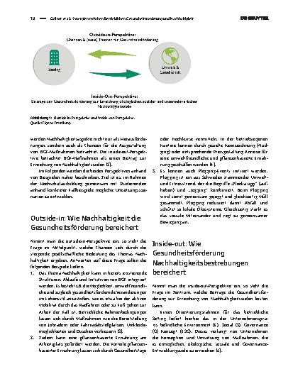 Vorschauseite 2: Synergien zwischen Betrieblichen Gesundheitsförderung und Nachhaltigkeit in der Hochschulausbildung im Burgenland