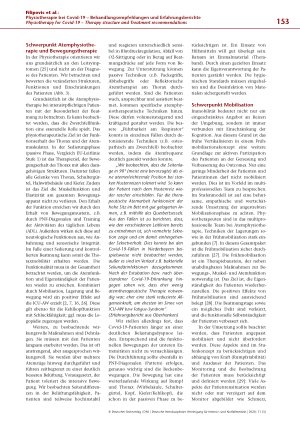 Vorschauseite 6: Physiotherapie bei Covid-19 – Behandlungsempfehlungen und Erfahrungsberichte