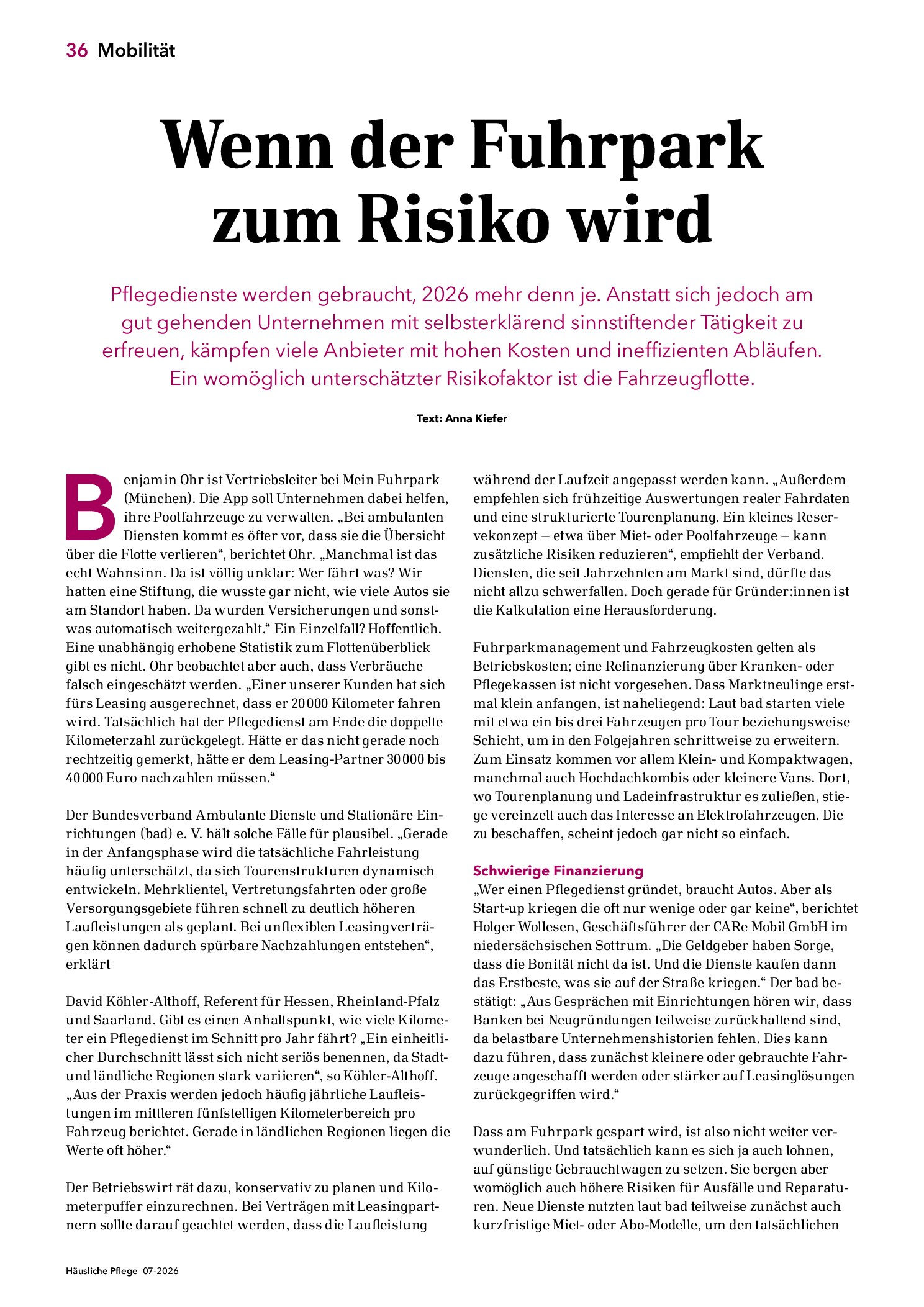 Vorschauseite 1: Wenn der Fuhrpark zum Risiko wird