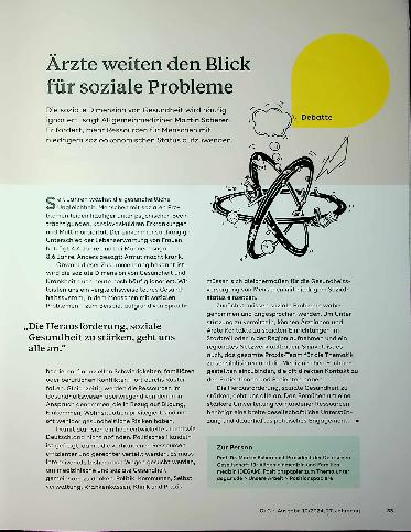 Vorschauseite 1: Ärzte weiten den Blick für soziale Probleme.