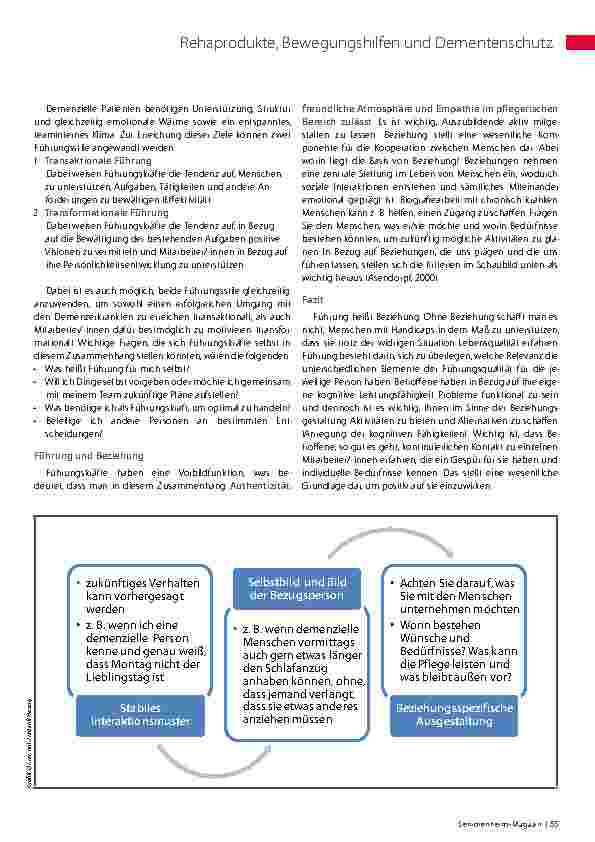 Vorschauseite 2: Führung in der Versorgung von Demenzpatienten – wie ich positiv auf Betroffene einwirken kann