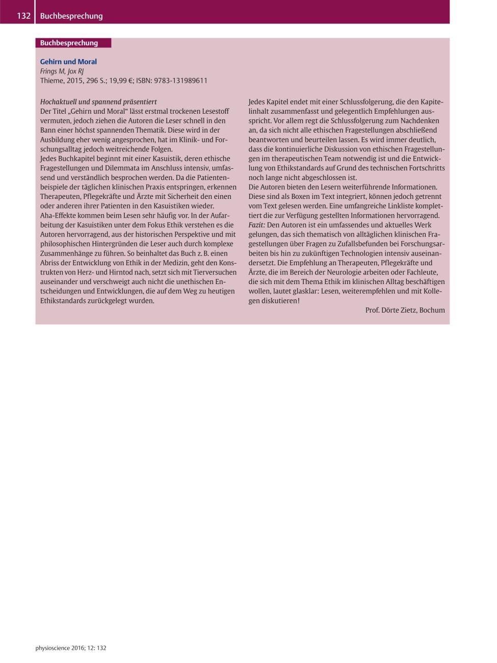 Vorschauseite 1: Gehirn und Moral