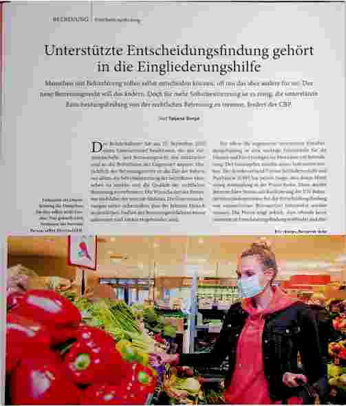Vorschauseite 1: Unterstützte Entscheidungsfindung gehört in die Eingliederungshilfe.