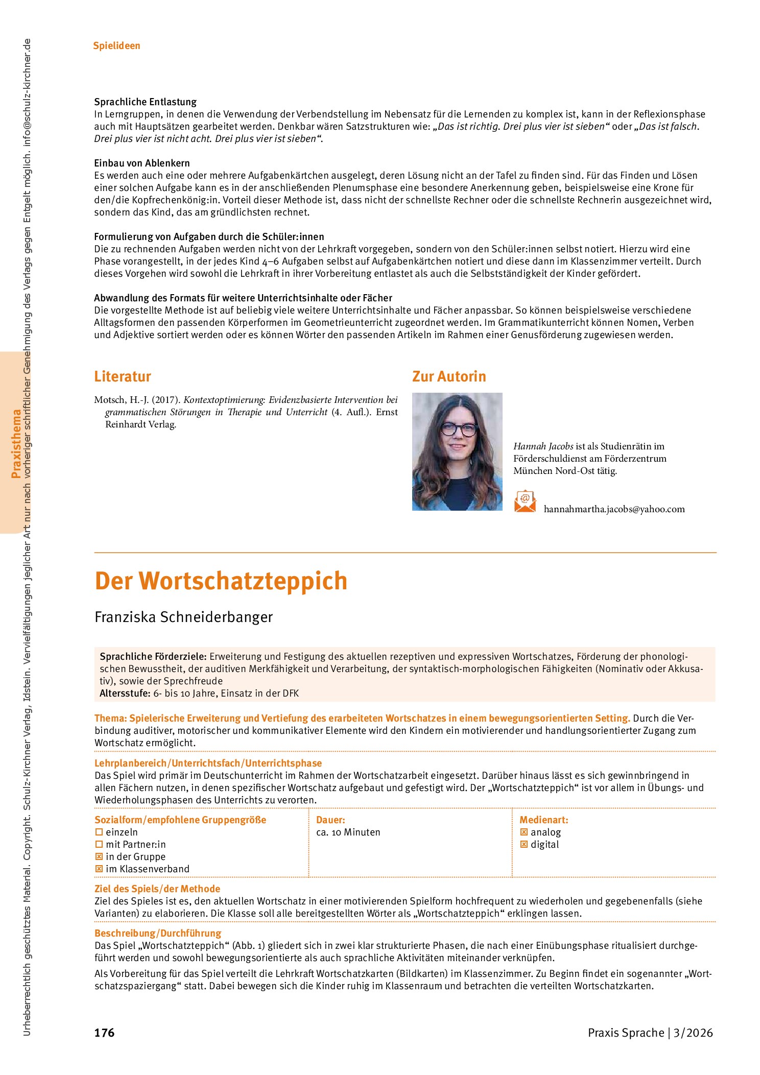 Vorschauseite 6: Basarmethode