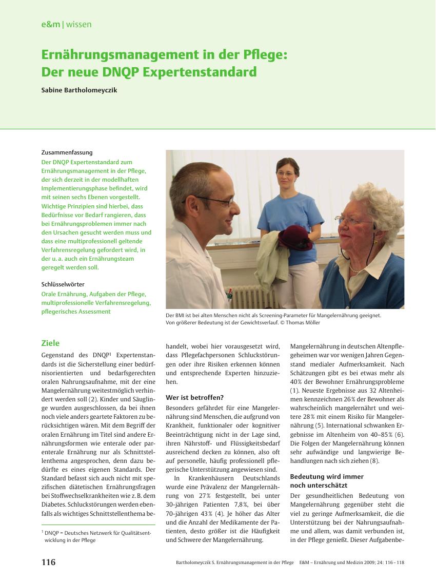 Vorschauseite 1: Ernährungsmanagement in der Pflege: Der neue DNQP Expertenstandard