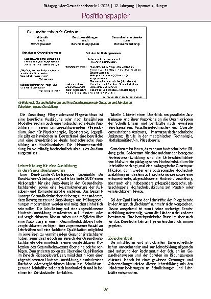 Vorschauseite 5: Zur Weiterentwicklung einer zukunftsgerichteten Lehrerbildung aller Heilberufe
