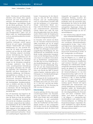 Vorschauseite 2: BD Aktuell Neuer BDA-Musterprozess: Kooperationsvertrag Gemeinschaftspraxis und Krankenhaus
