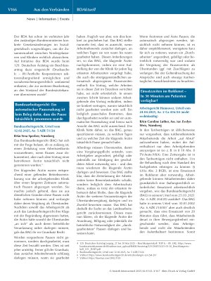 Vorschauseite 4: BD Aktuell Neuer BDA-Musterprozess: Kooperationsvertrag Gemeinschaftspraxis und Krankenhaus
