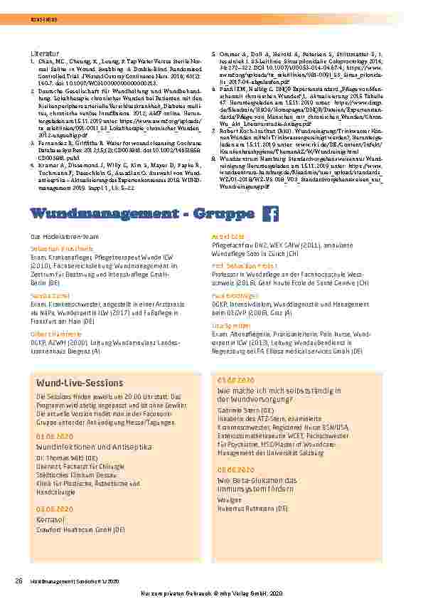 Vorschauseite 3: Übersichtsarbeit zum Thema hygienische und praktische Aspekte beim Ausduschen von Wunden