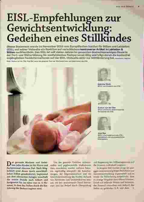 Vorschauseite 1: EISL-Empfehlungen zur Gewichtsentwicklung: Gedeihen eines Stillkindes