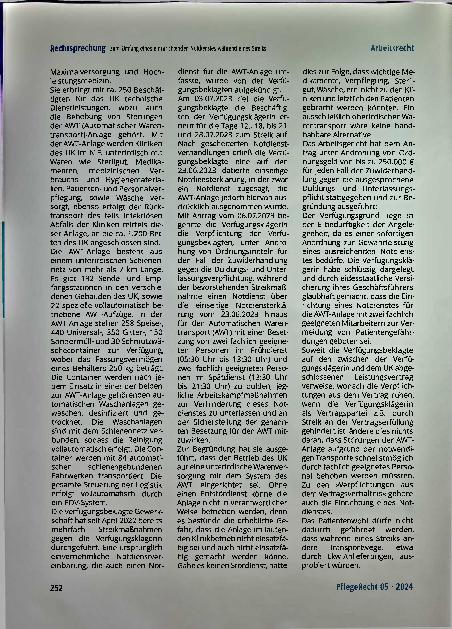 Vorschauseite 2: Zum Umfang eines einzurichtenden Notdienstes während eines Streiks
