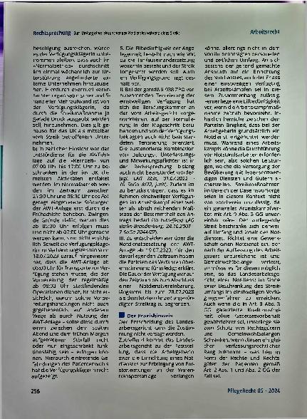 Vorschauseite 6: Zum Umfang eines einzurichtenden Notdienstes während eines Streiks