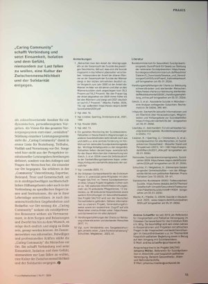 Vorschauseite 4: Letztverlässlichkeit leben. Wie Caring Communities Suizidprävention im Alter stärken