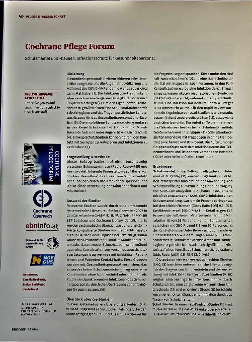 Vorschauseite 3: Cochrane Pflegeforum