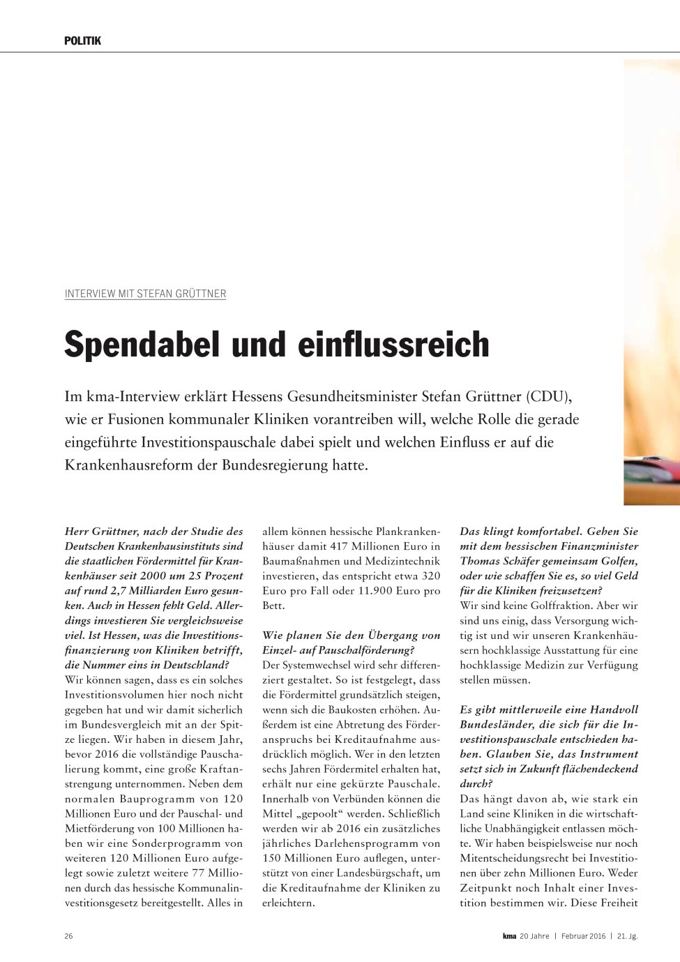 Vorschauseite 1: Spendabel und einflussreich