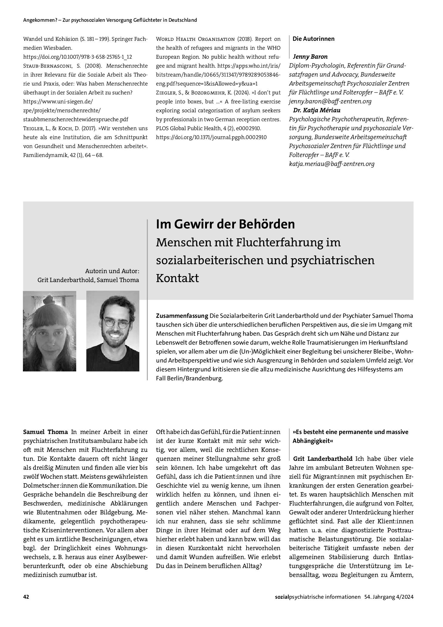 Vorschauseite 1: Im Gewirr der Behörden: Menschen mit Fluchterfahrung im sozialarbeiterischen und psychiatrischen Kontakt