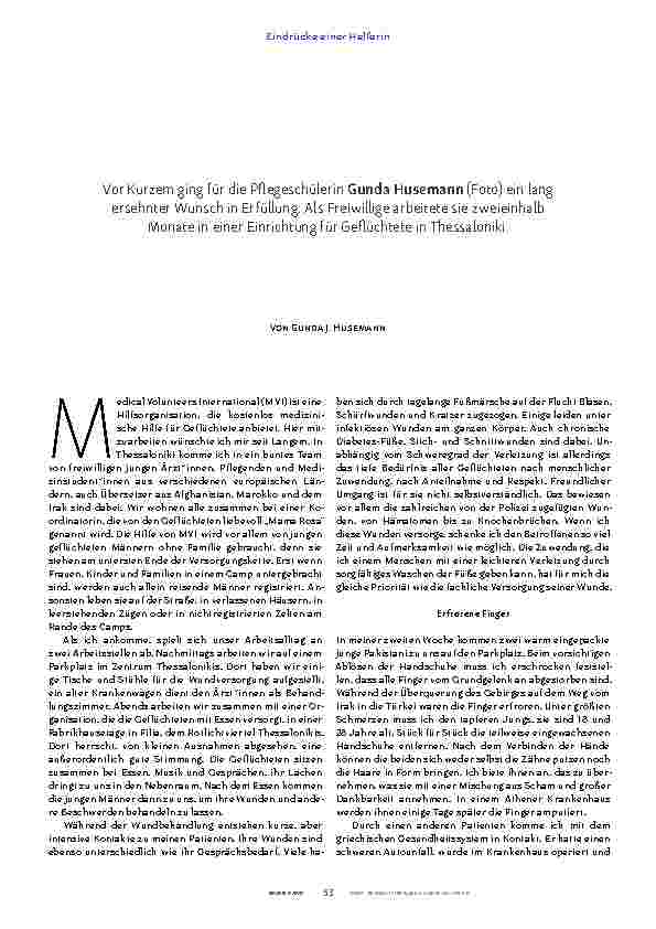 Vorschauseite 2: Medizinische Nothilfe für Geflüchtete