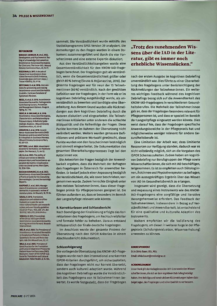 Vorschauseite 3: Deutsche Übersetzung des Know-IT-Instrumentes