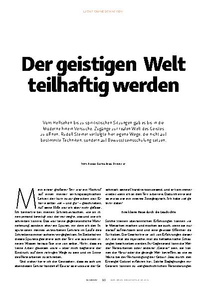 Vorschauseite 1: Der geistigen Welt teilhaftig werden